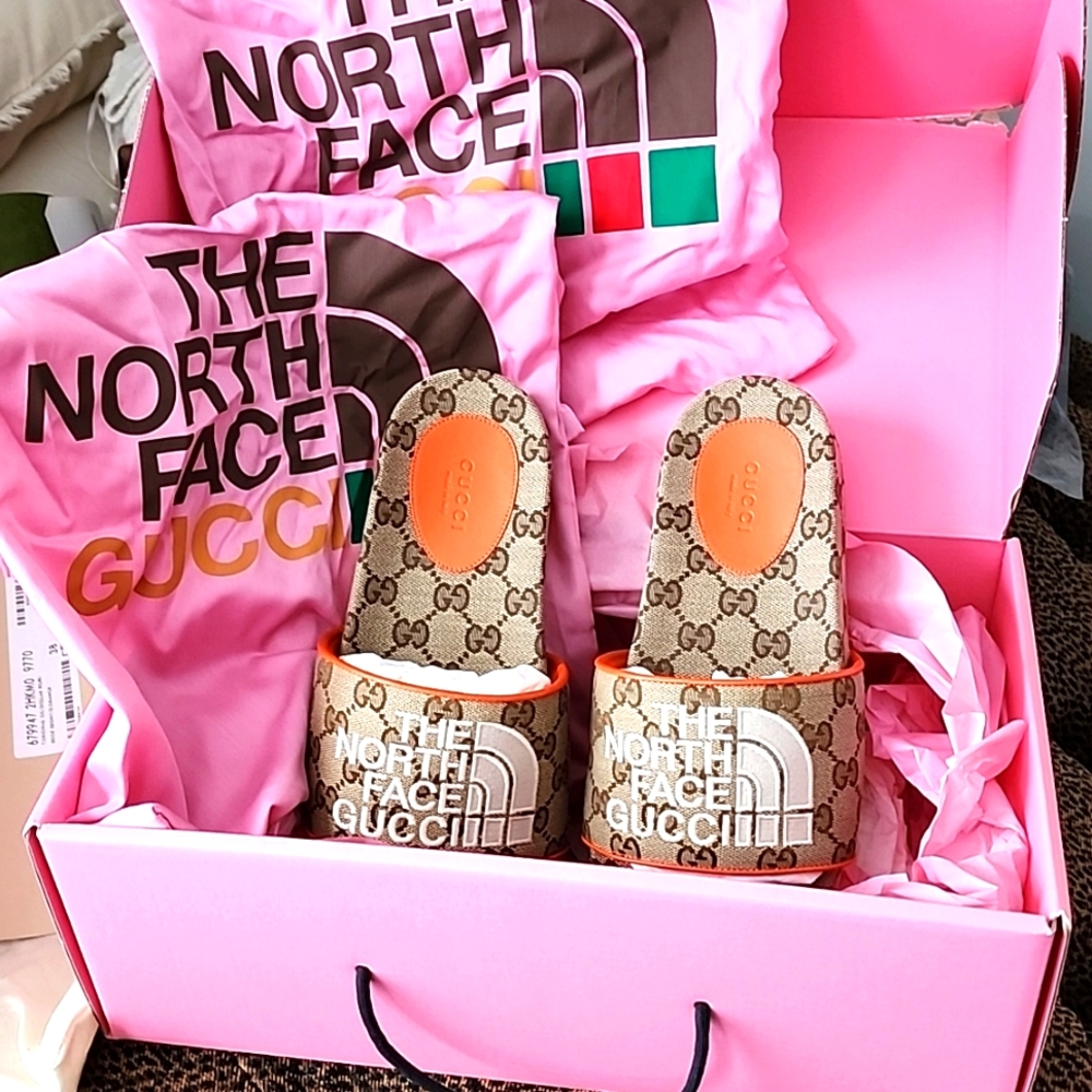 Authentic Gucci North Face slides